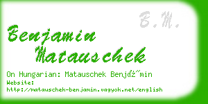 benjamin matauschek business card